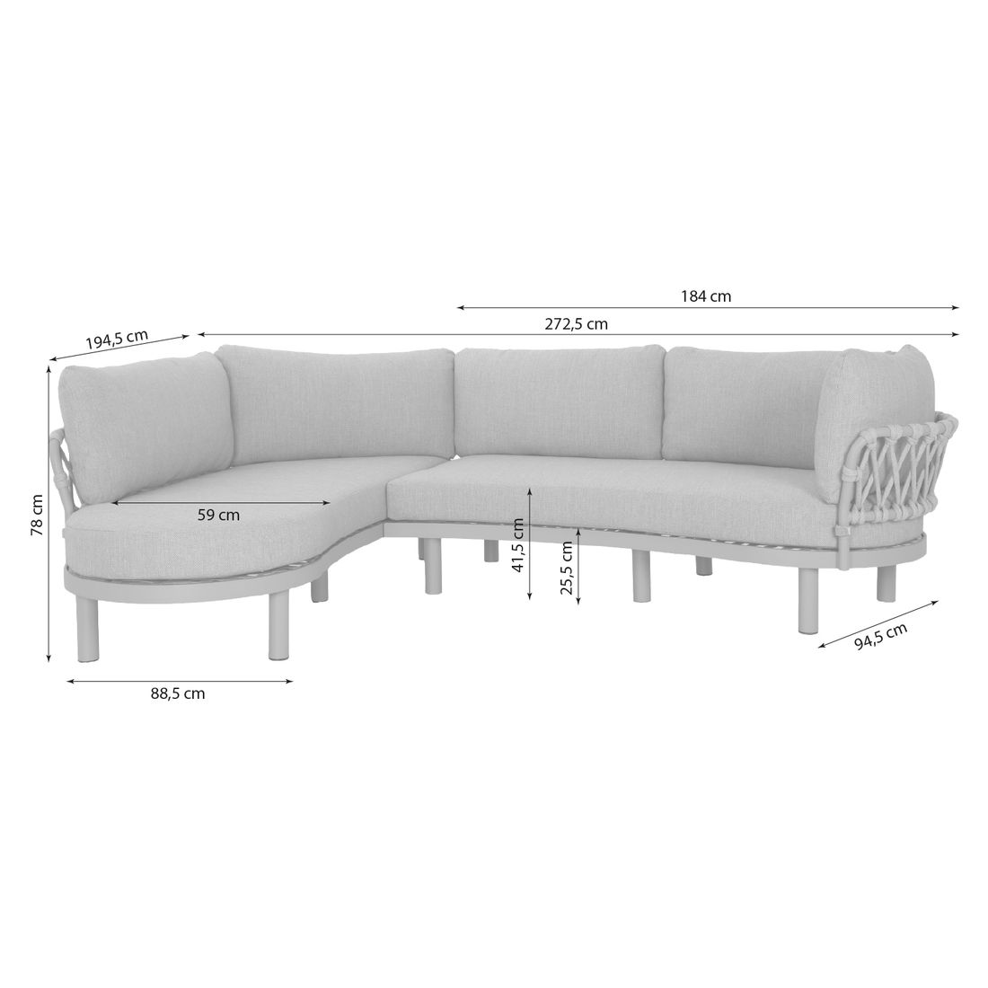 OUTLIV. Atlantic Ecklounge Aluminium/Rope/Olefin