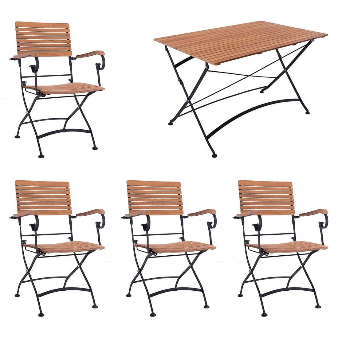 OUTLIV. Lindau Gartenmöbel-Set M (4 Plätze) Tisch 120x80cm