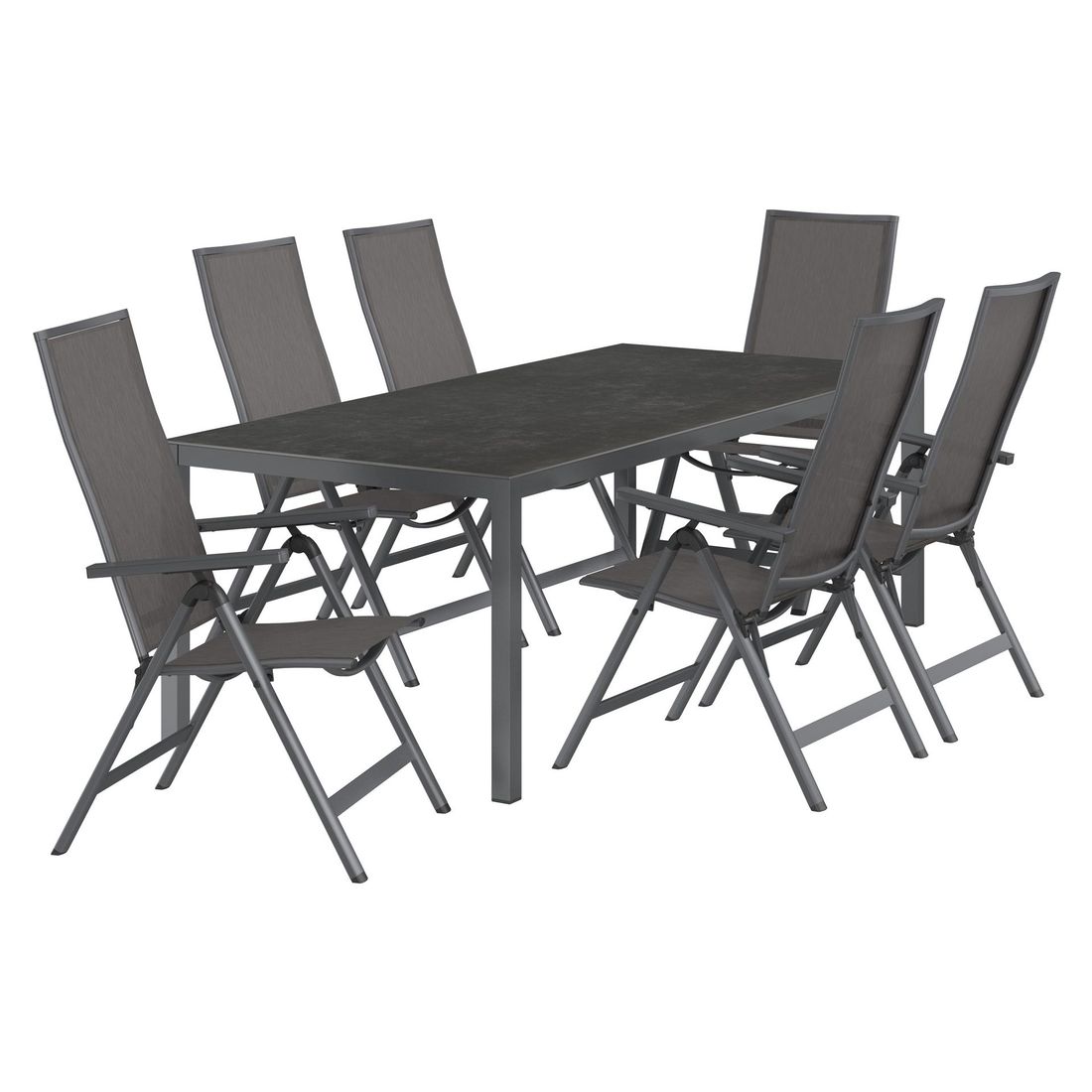 OUTLIV. Jacob Gartenmöbel-Set L verstellbar (6 Plätze) Tisch 220x100cm