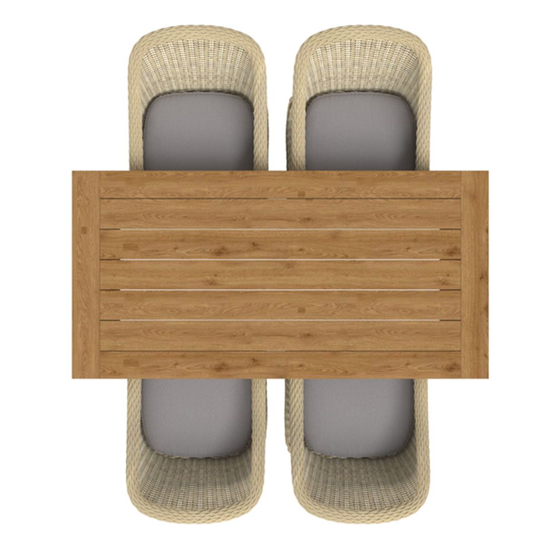 OUTLIV. Coventry Gartenmöbel-Set M (4 Plätze) Tisch 180x90cm