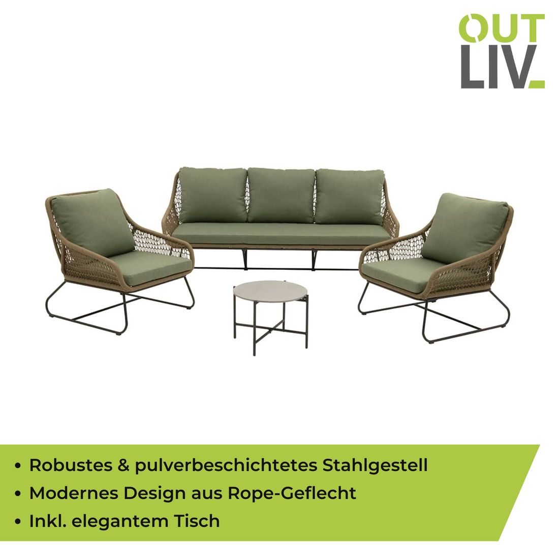 OUTLIV. Portofino Loungeset Stahl/Rope