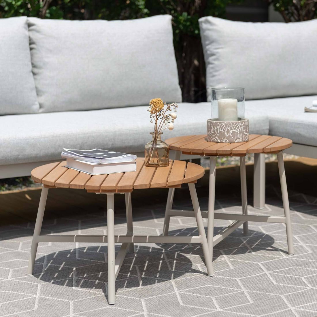 LifestyleGarden Copenhagen Loungetisch Ø55cm Aluminium/Eukalyptus
