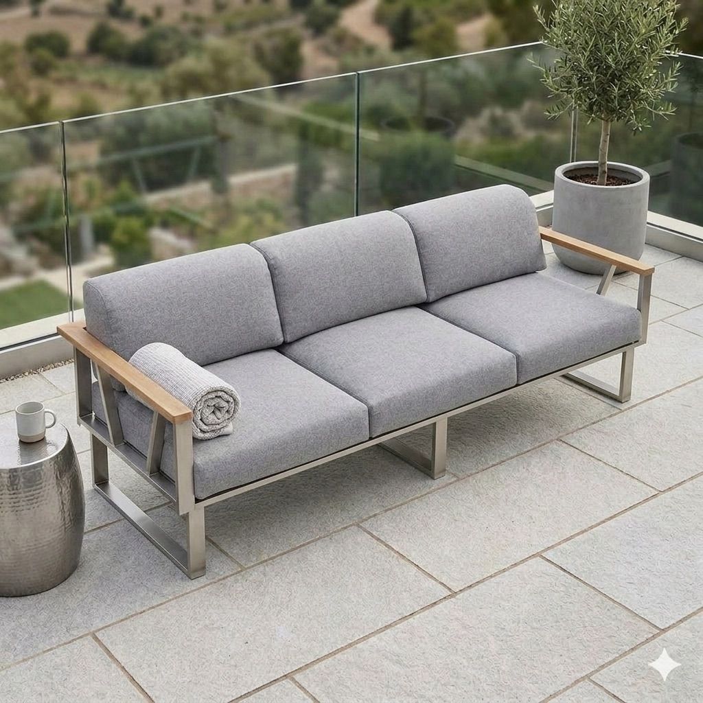 Zebra Belvedere Gartenloungesofa Edelstahl/Olefin