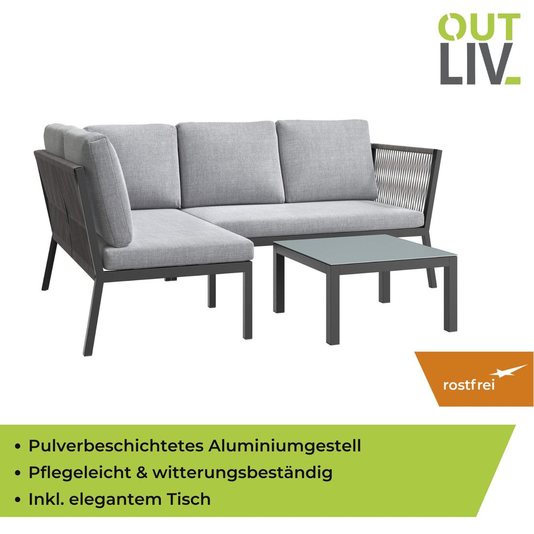 OUTLIV. Alex Ecklounge Aluminium/Rope