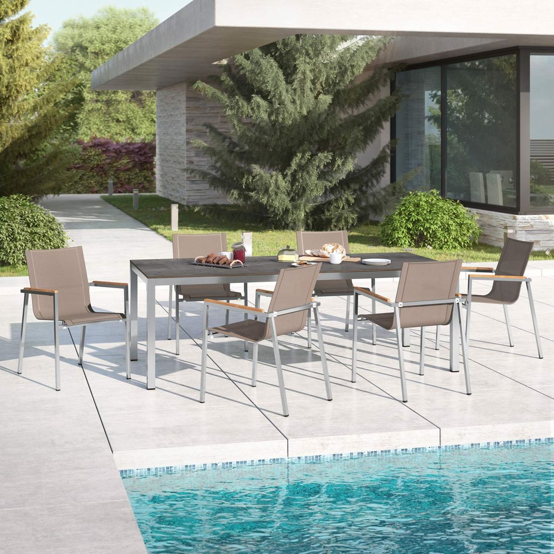 OUTLIV. Rimini Gartenmöbel-Set L (6 Plätze) Tisch 220x100cm