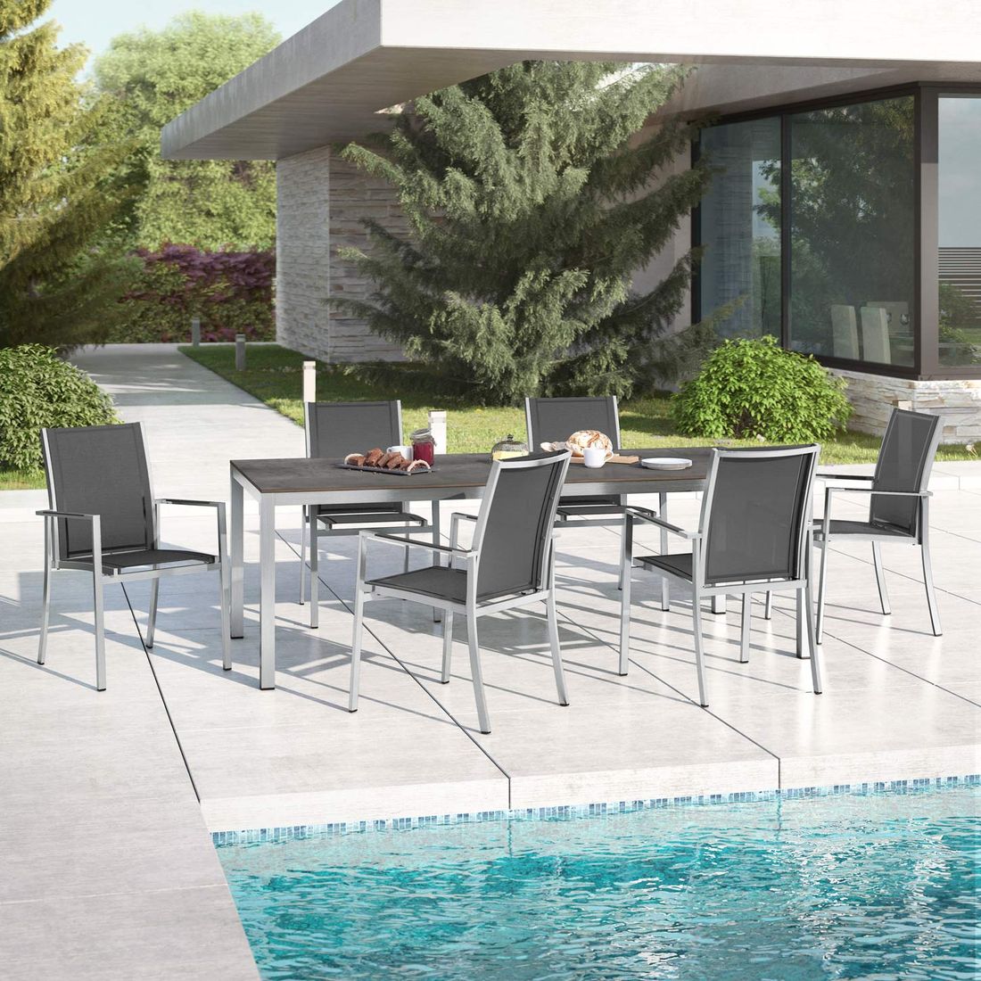 OUTLIV. Oviedo Gartenmöbel-Set L (6 Plätze) Tisch 220x100cm