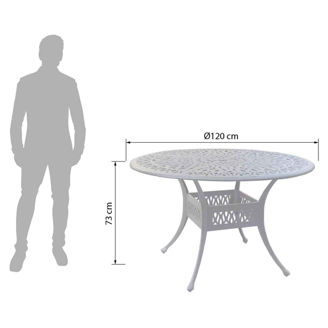 Hartman Amalfi Gartentisch Ø120cm Aluminiumguss