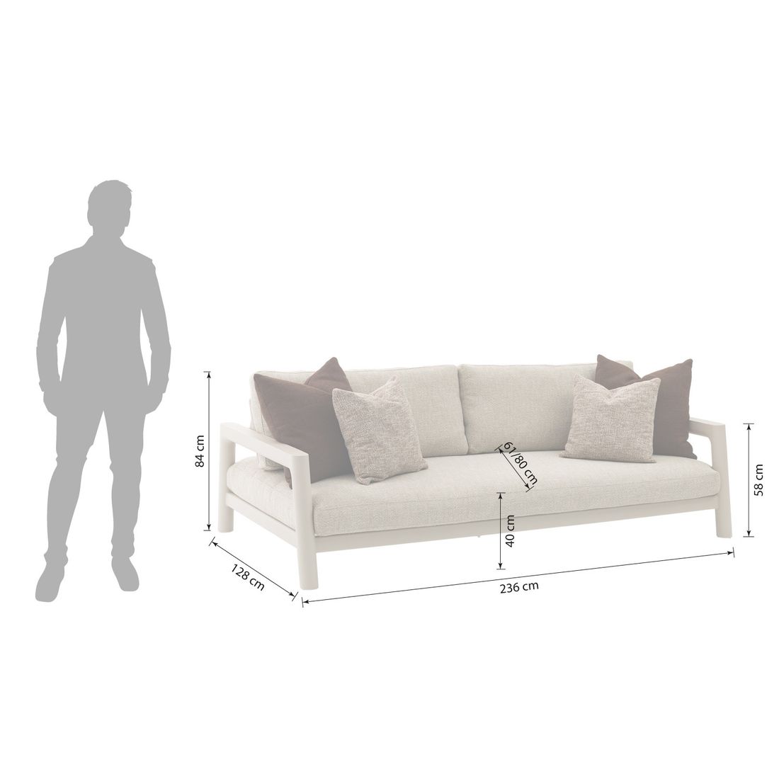 Zebra Cozy Gartenloungesofa Sitztiefe verstellbar Aluminium/Rope/Sunproof