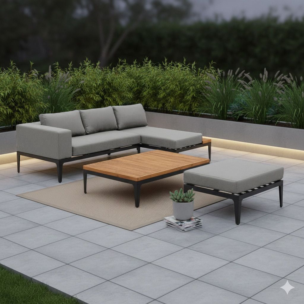 OUTLIV. Bern Ecklounge inkl. Loungetisch Aluminium/Olefin