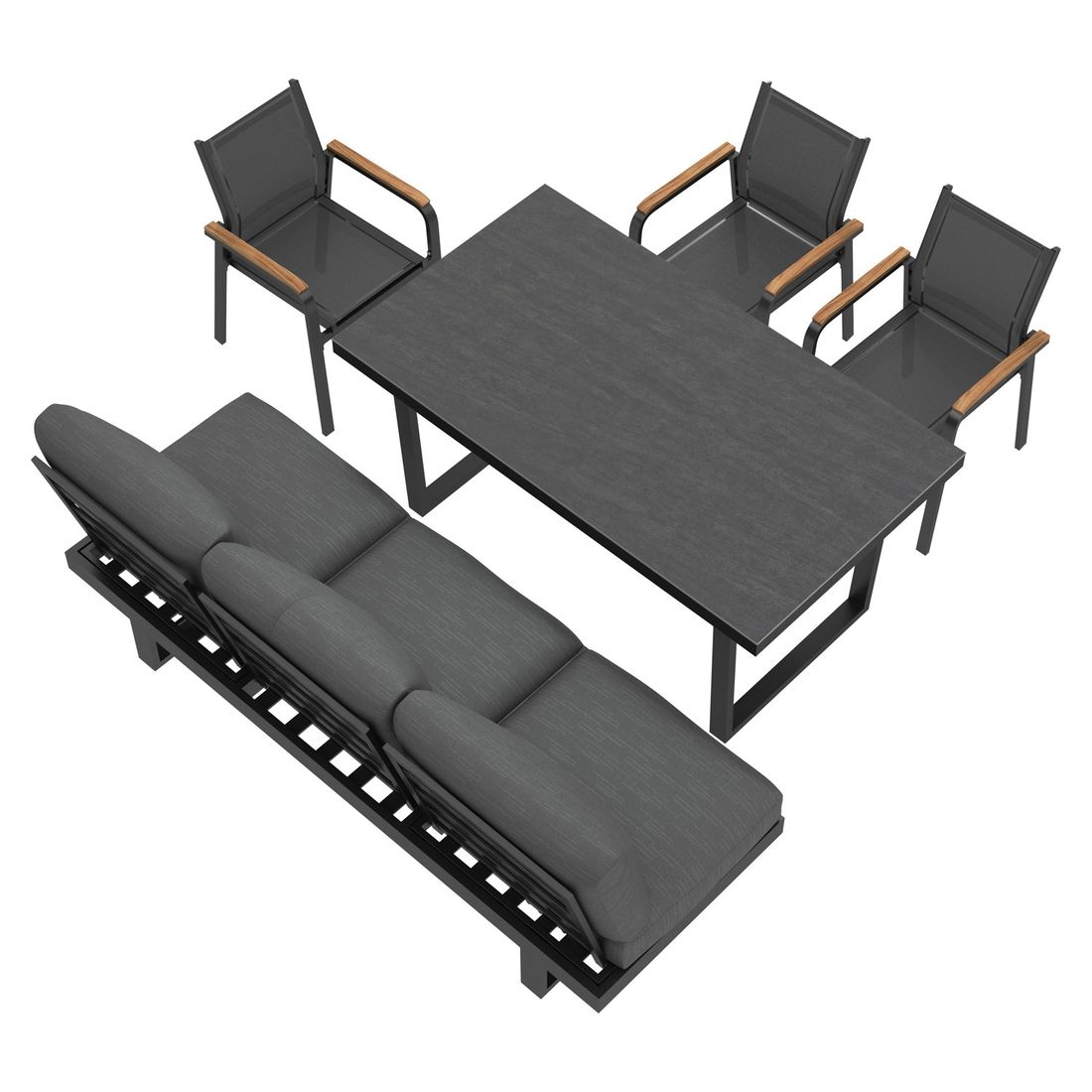 OUTLIV. Atlanta Gartenmöbel-Set L verstellbar (6 Plätze) Tisch 160x90cm