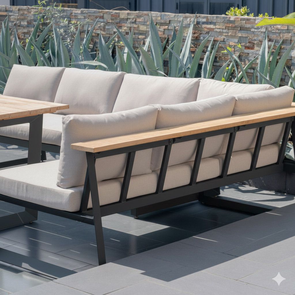 LifestyleGarden Jimmy Dininglounge Tisch 216x99cm Aluminium/Olefin