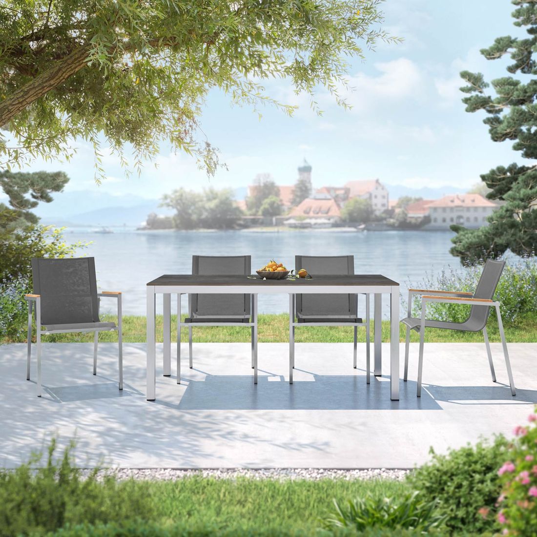 OUTLIV. Rimini Gartenmöbel-Set M (4 Plätze) Tisch 160x90cm