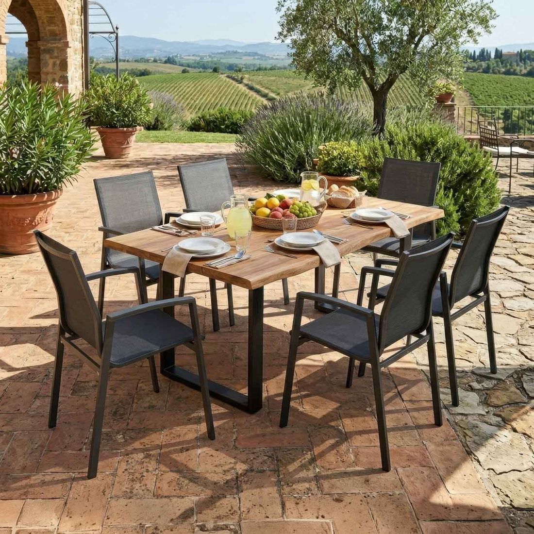 Stern New Top Gartenmöbel-Set L (6 Plätze) mit OUTLIV. Tisch 200x100 cm