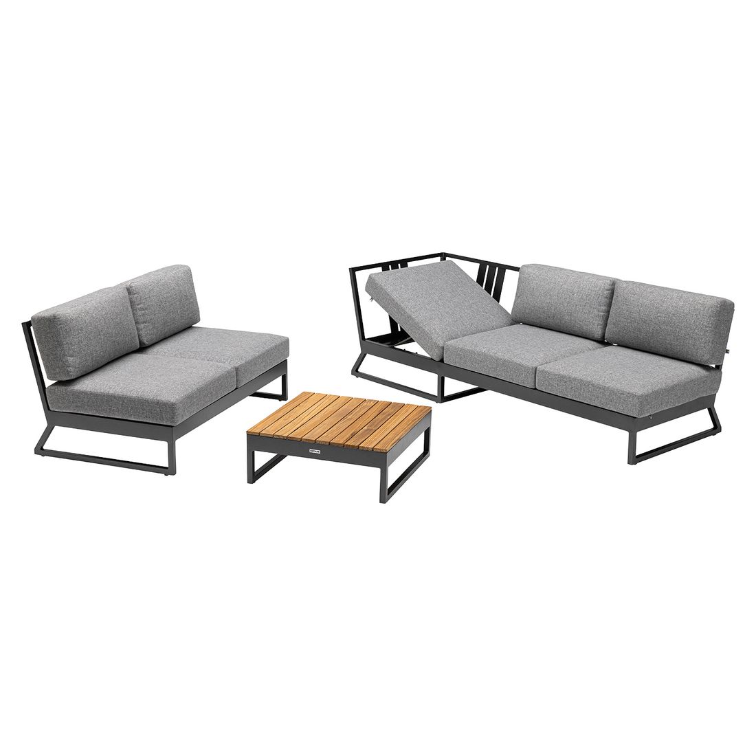 Kettler Ocean Skid Platform Loungeset inkl. Loungetisch Aluminium/Olefin