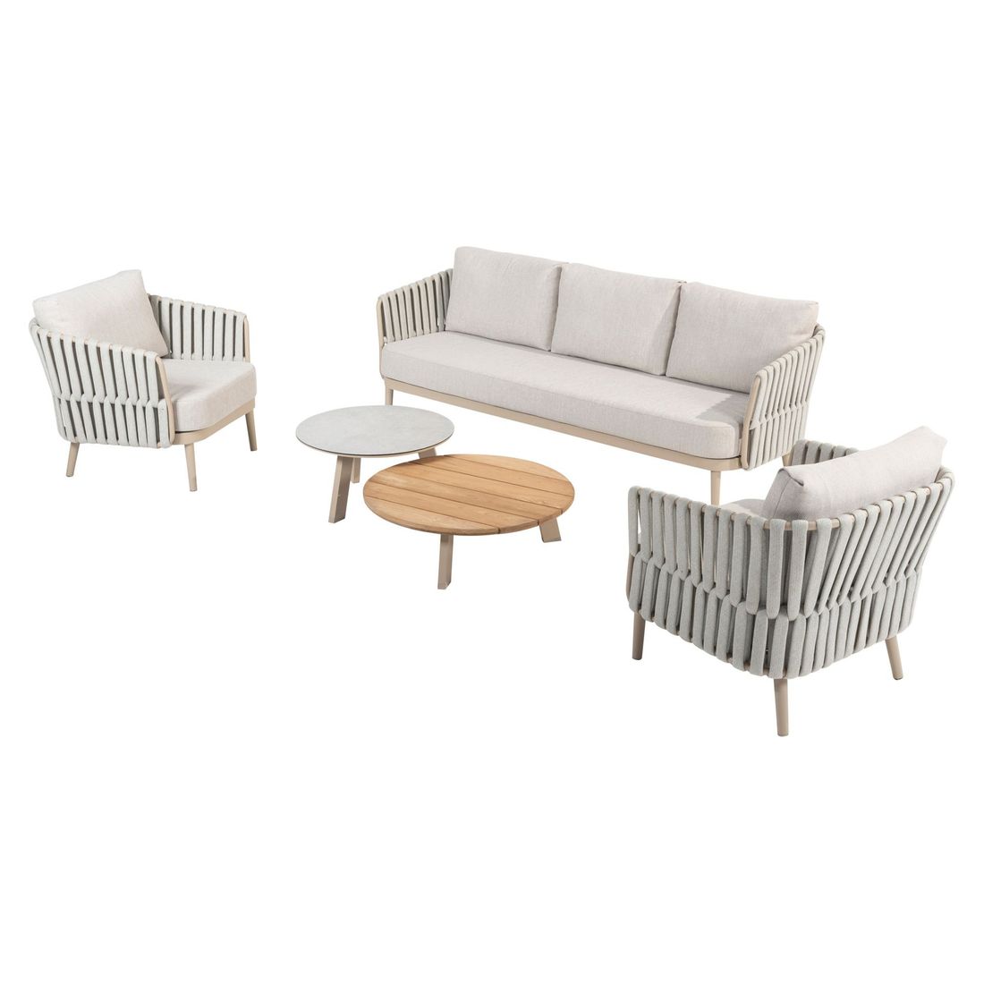 4Seasons Eva Loungeset inkl. Loungetisch Aluminium/Rope/Olefin
