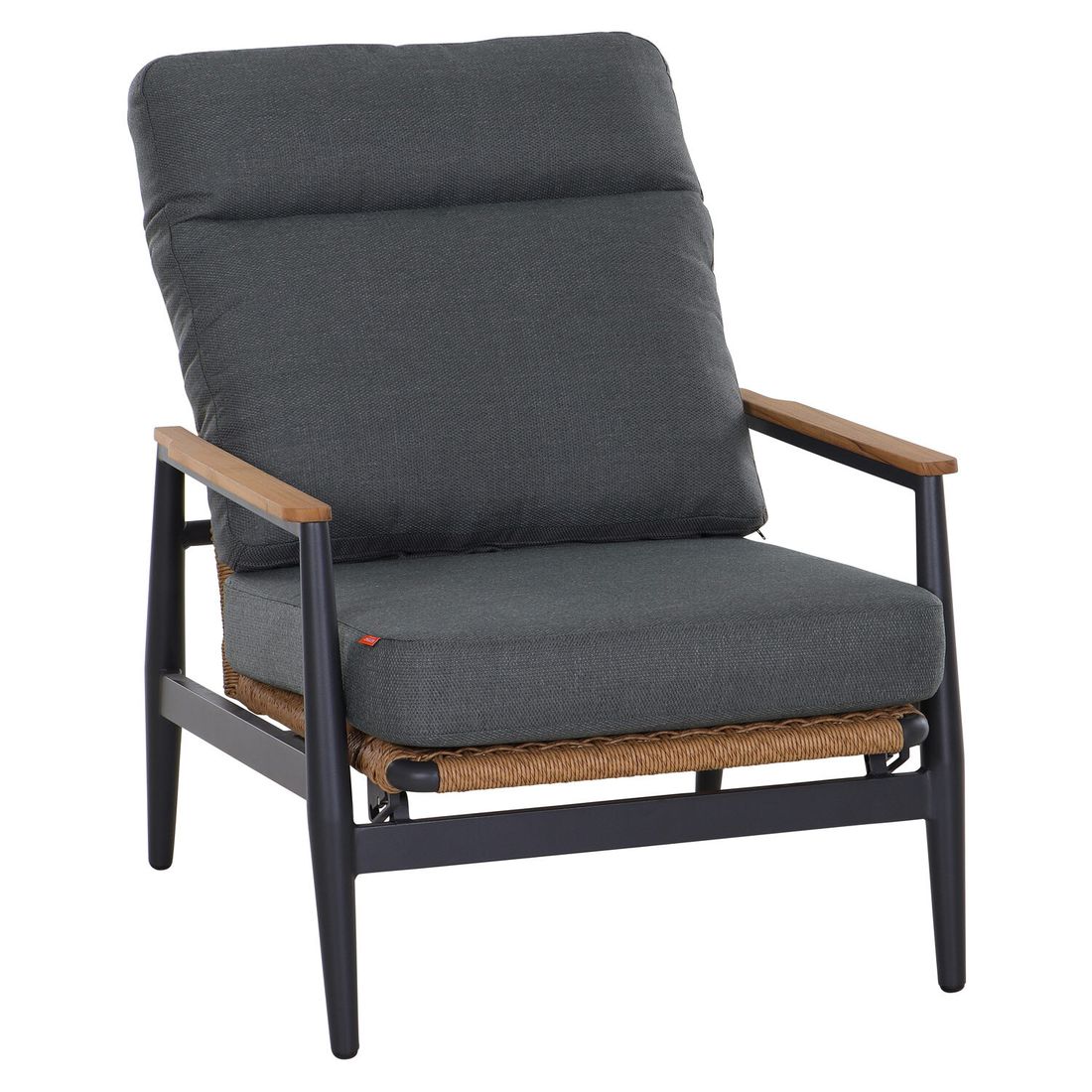 Siena Garden Roma Loungeset verstellbar inkl. Loungetisch Aluminium/Gardino-Geflecht