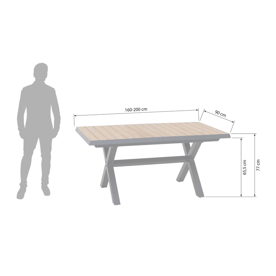 Siena Garden Sincro Ausziehtisch Aluminium/Teak
