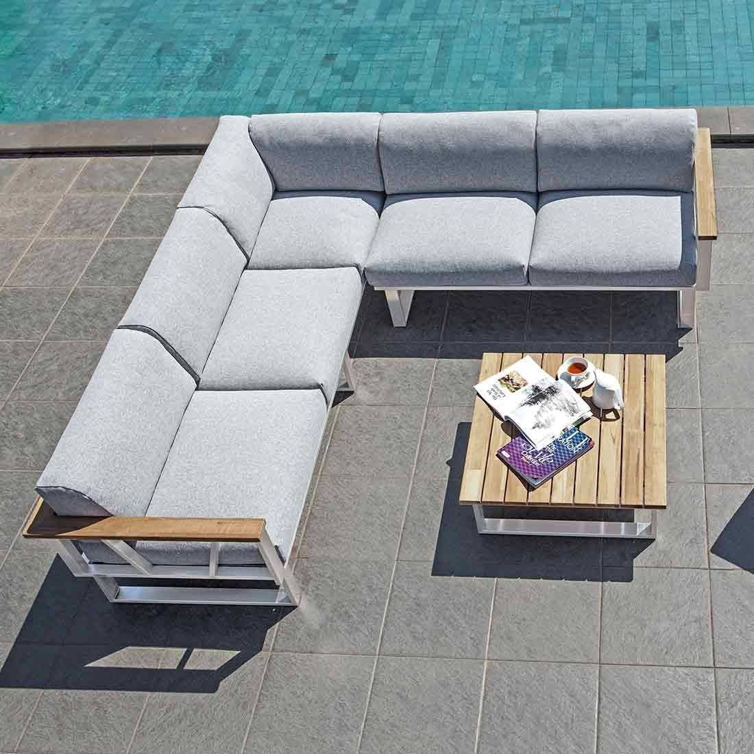Zebra Belvedere Ecklounge inkl. Loungetisch Edelstahl/Olefin