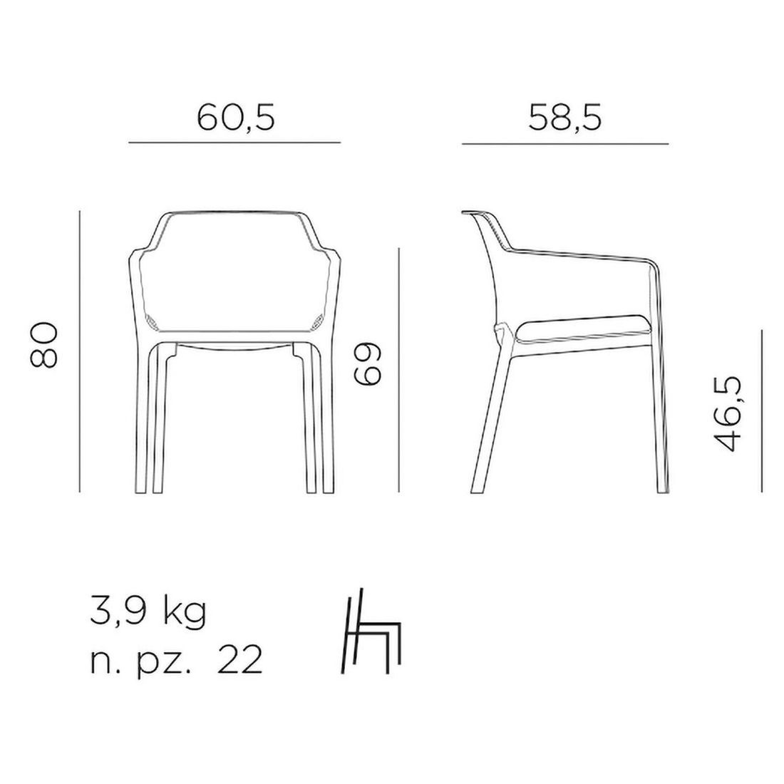 Nardi Net Gartenmöbel-Set XXL (12 Plätze) mit OUTLIV. Tisch 266/331/396x110cm