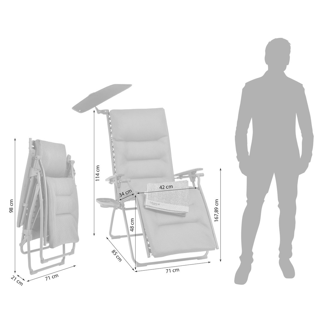 Lafuma Evolution All in One Relaxliege Stahl/BeComfort