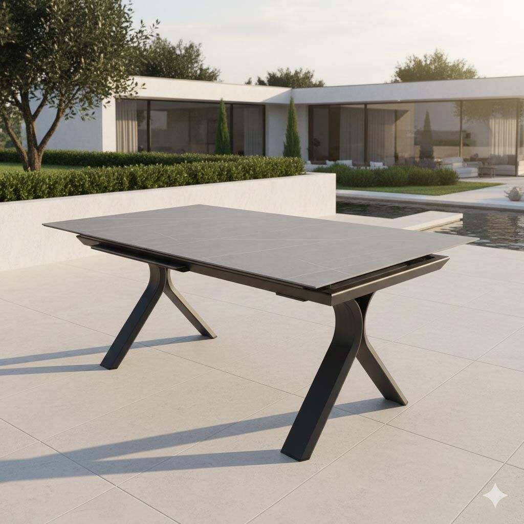 LC Garden Bari Ausziehtisch Aluminium/Sinterstone