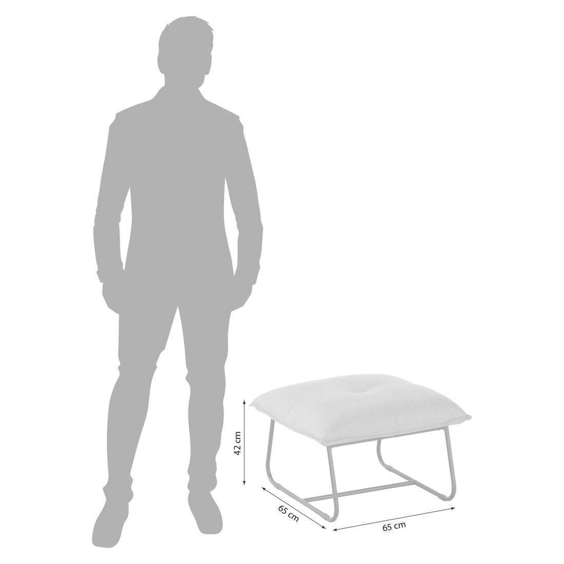 SCHÖNER WOHNEN-Kollektion Fontein Loungehocker Aluminium/Sunbrella