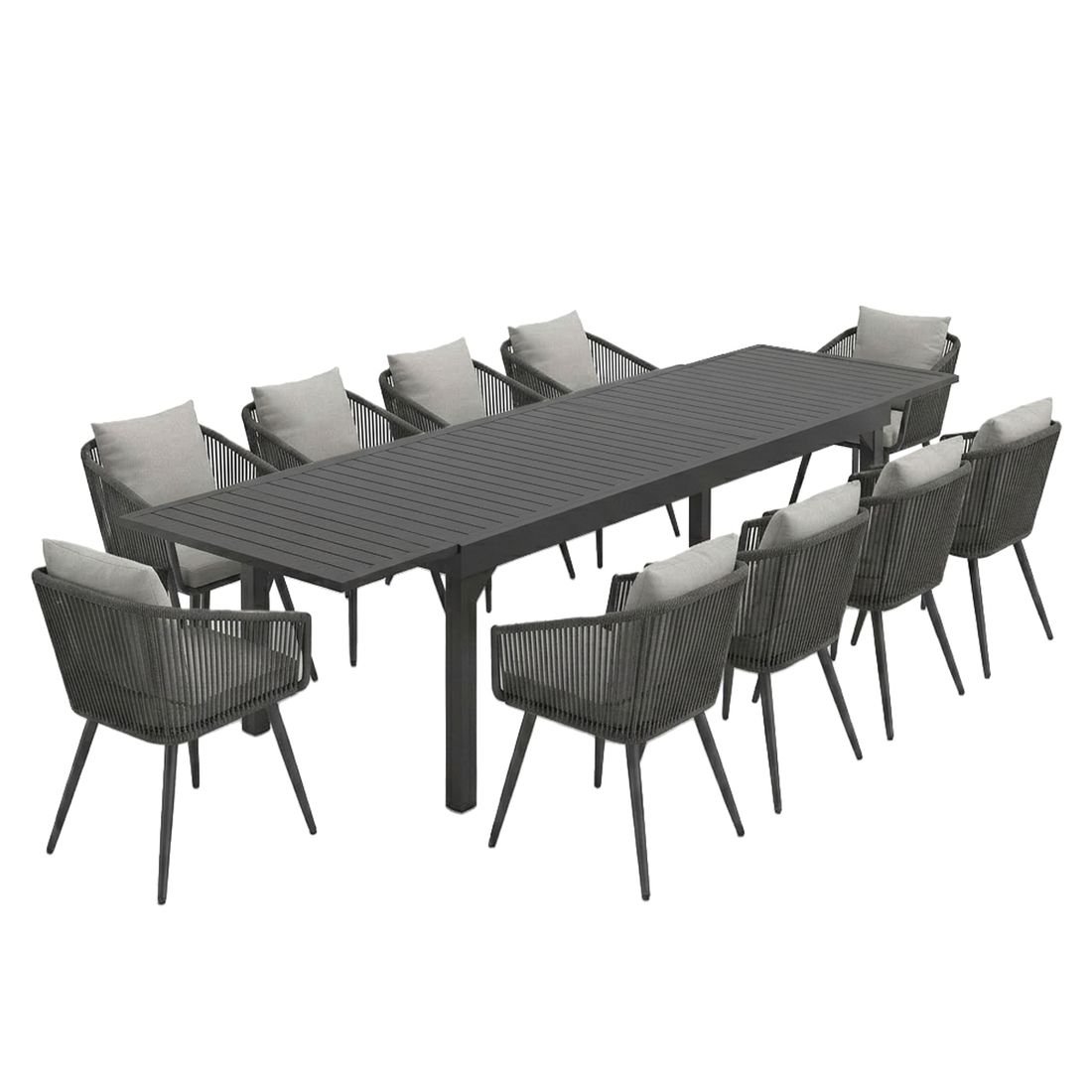 OUTLIV. Alex Gartenmöbel-Set XXL (10 Plätze) Tisch 200/320x100,5cm