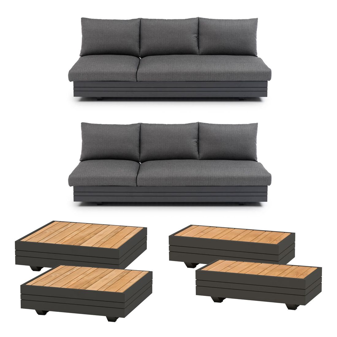 Zebra Cubo Neo Ecklounge inkl. Loungetische Aluminium/Sunproof