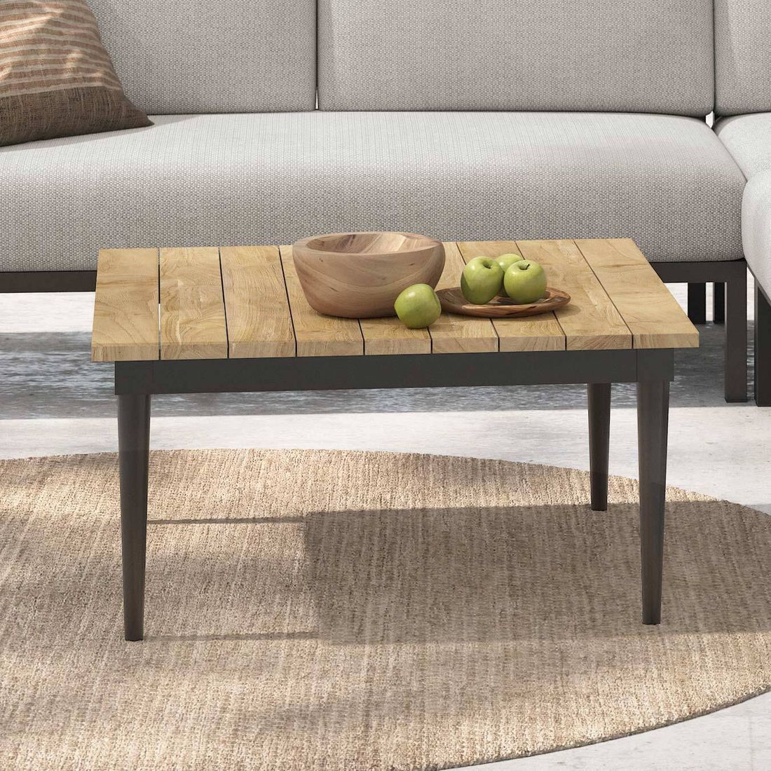 OUTLIV. Monet Loungetisch Aluminium/Teak recycelt