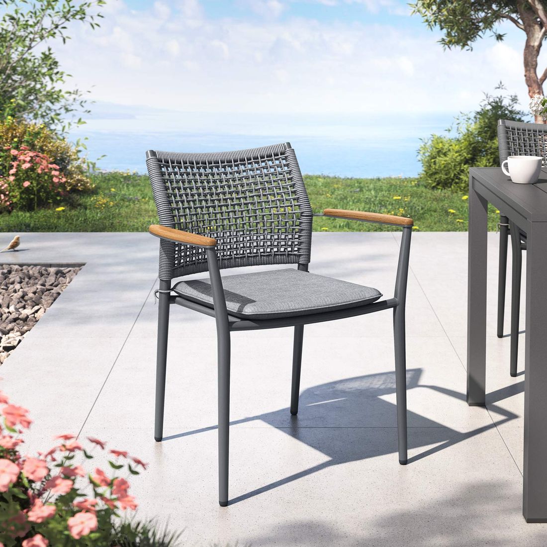 OUTLIV. Aruba Stapelsessel Aluminium mit Sitzkissen