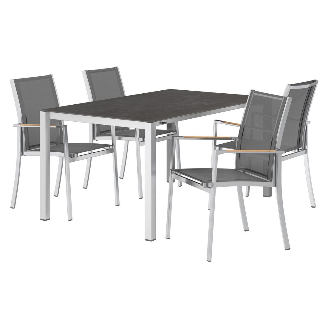 OUTLIV. Oviedo Gartenmöbel-Set M (4 Plätze) Tisch 160/217/267x92cm