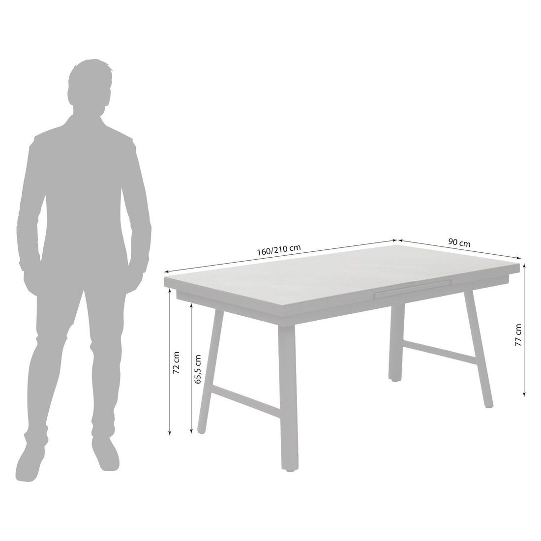 LC Garden Sunfort Gartenmöbel-Set Tisch 160/210x90cm