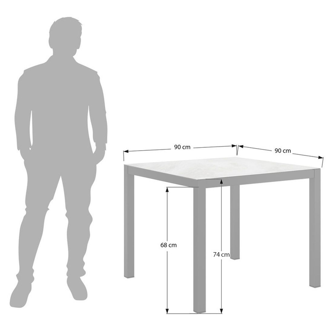 OUTLIV. Gartentisch Aluminium/Glaskeramik