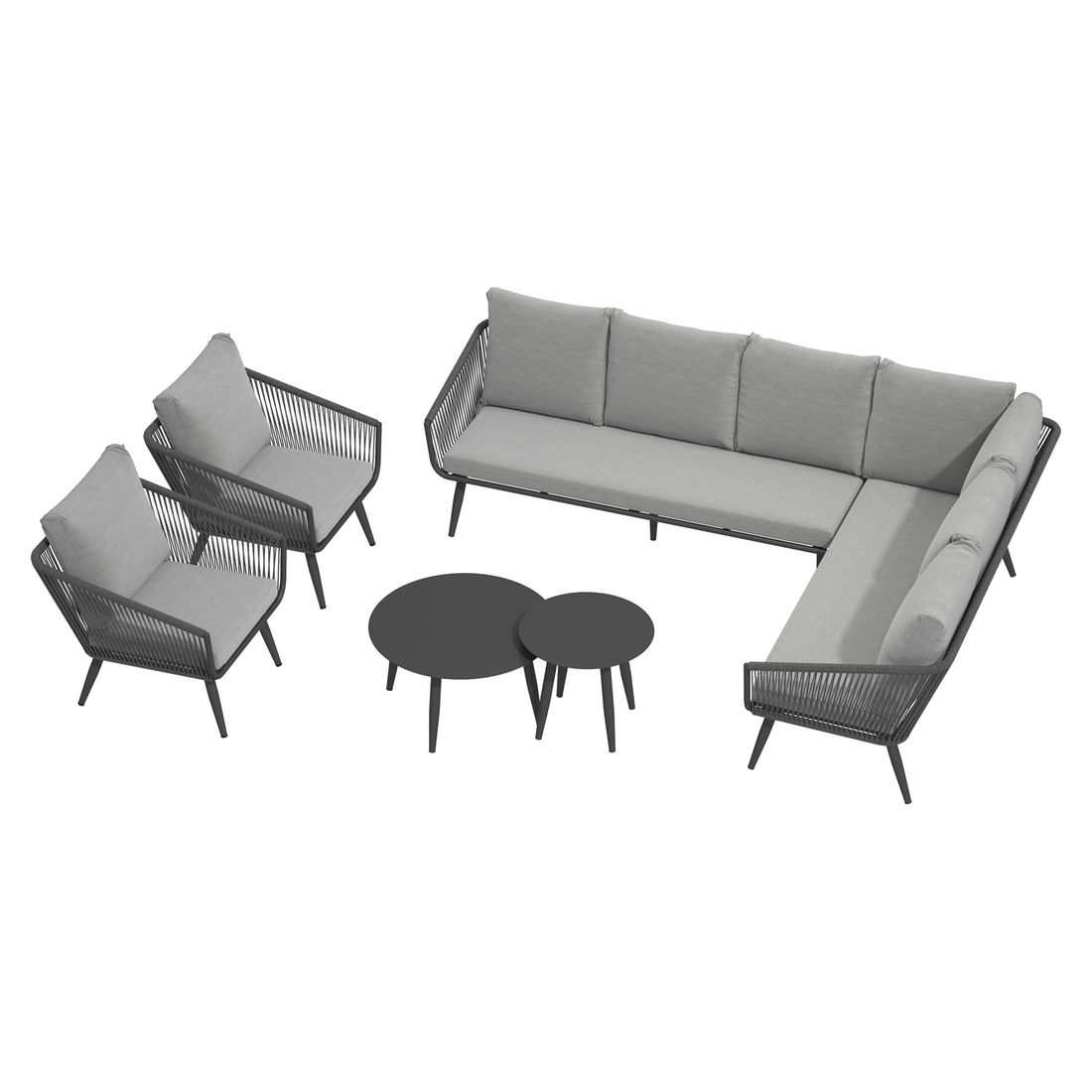 OUTLIV. Alex Ecklounge inkl. Loungetische Aluminium/Rope/Olefin