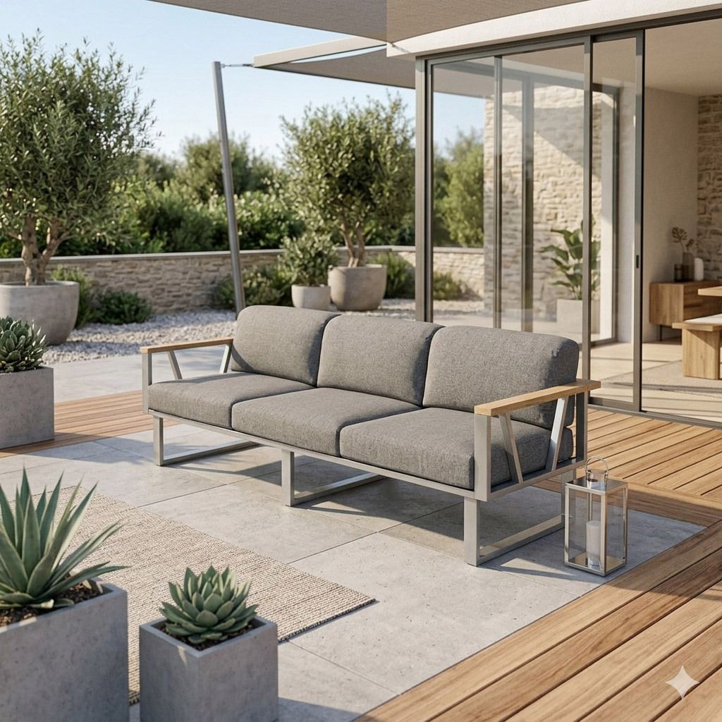 Zebra Belvedere Gartenloungesofa Edelstahl/Tuvatextil