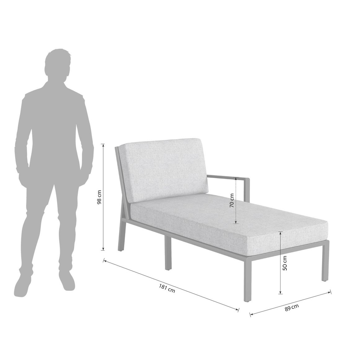 Kettler Zenith Chaiselongue Aluminium/Olefin