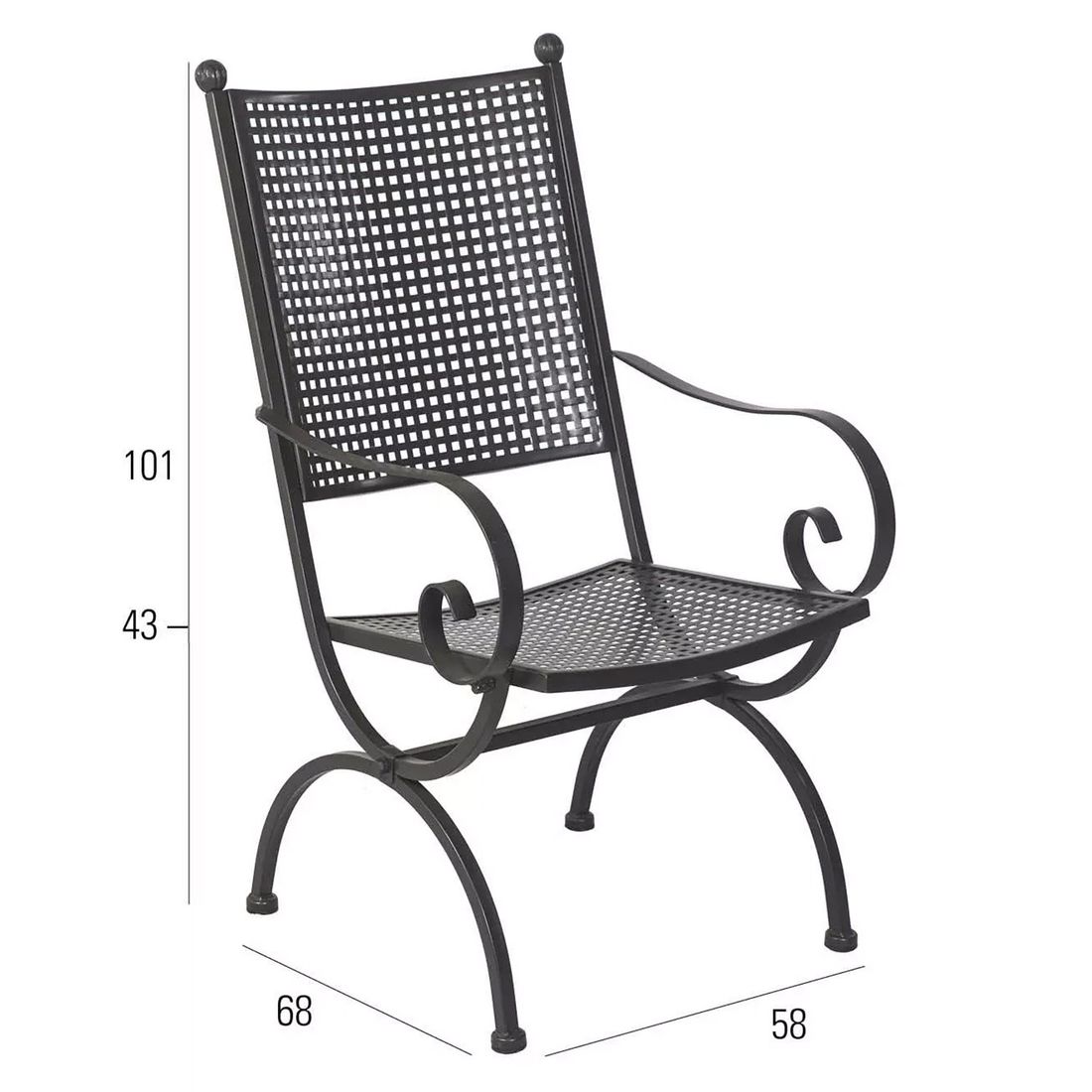 MBM Romeo Elegance Gartensessel Hochlehner Schmiedeeisen