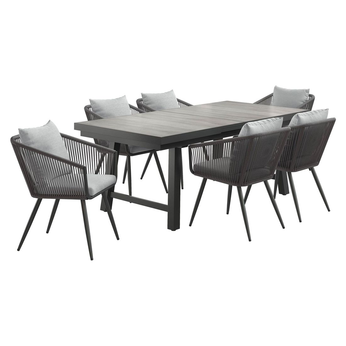 OUTLIV. Alex Gartenmöbel-Set L (6 Plätze) Tisch 200/260x100cm Vierfuß