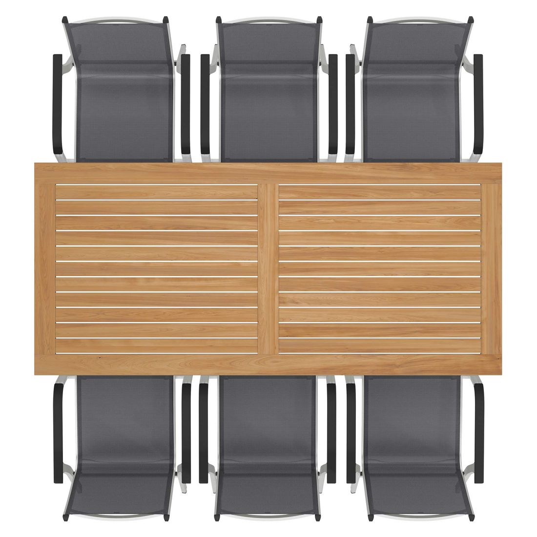 Kettler Basic Plus Gartenmöbel-Set L (6 Plätze) mit OUTLIV. Tisch 220x100cm