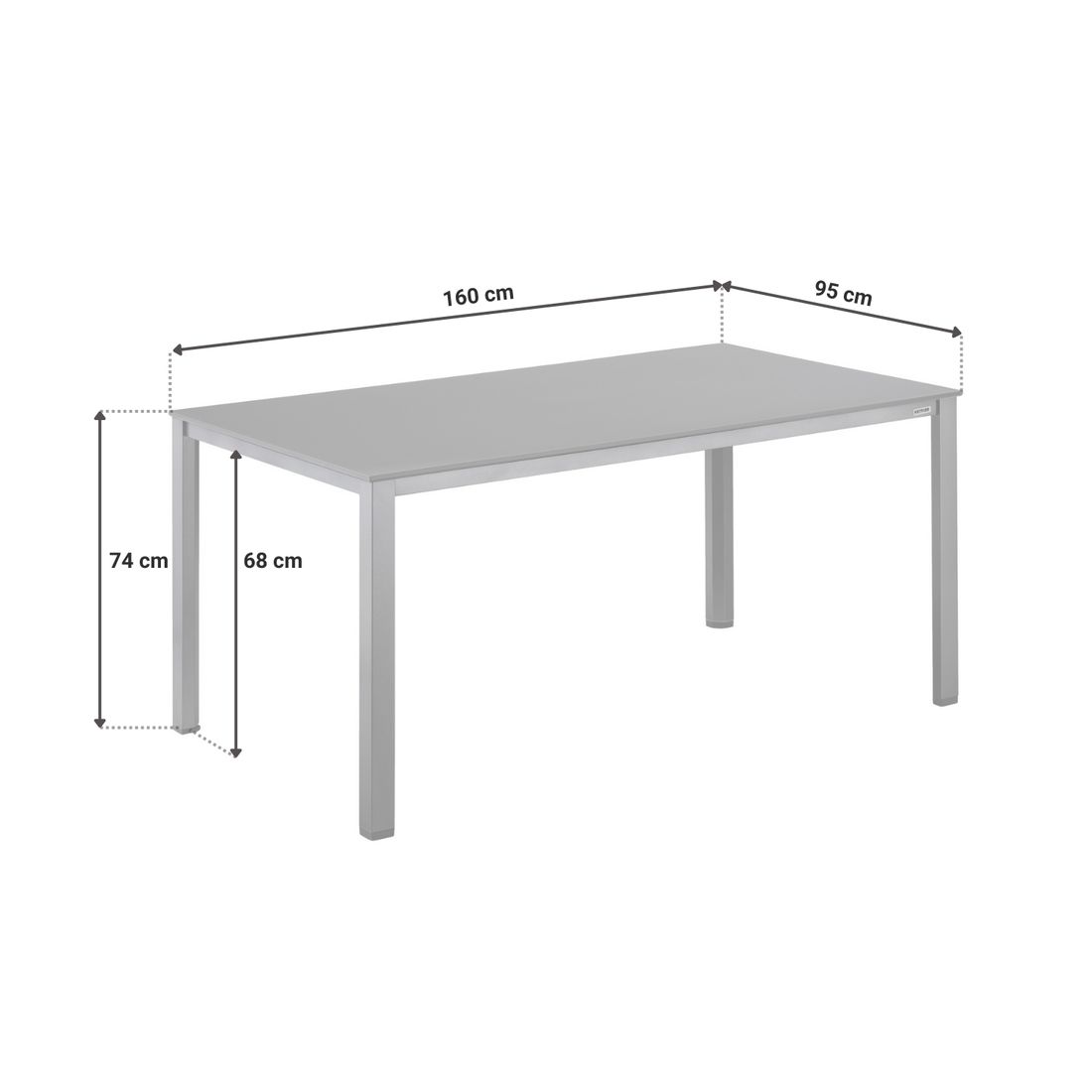 Kettler Cubic Gartentisch 160x95cm Aluminium/HPL