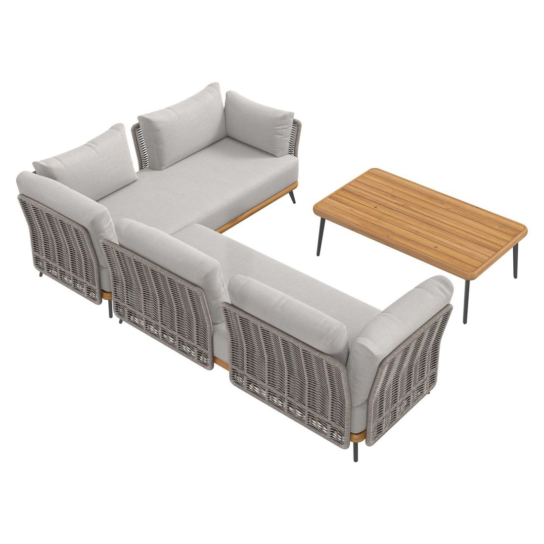 OUTLIV. Ava Ecklounge inkl. Loungetisch Akazie/Rope/Polyester