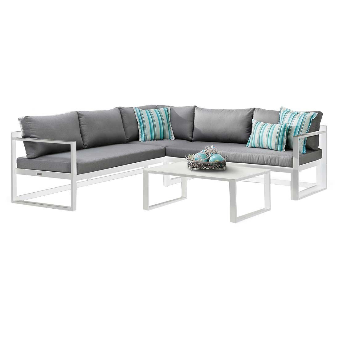 Best Rhodos Ecklounge 3-teilig Aluminium/Sensotex