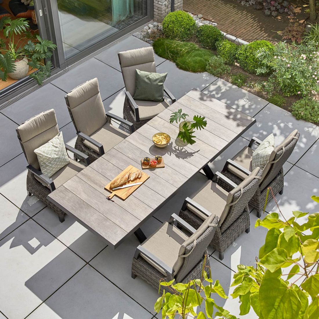 Siena Garden Corido Gartenmöbel-Set L verstellbar (6 Plätze) Tisch 200/260x100cm