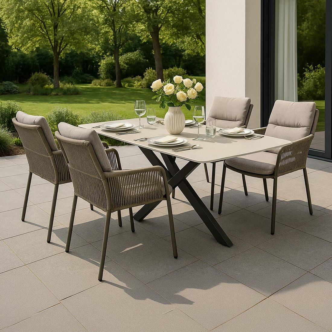 LC Garden Como Gartentisch 200x100cm Aluminium/Sinterstone