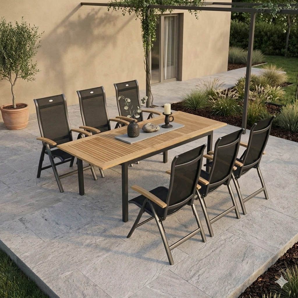 Hartman Alice Gartenmöbel-Set L (6 Plätze) Tisch 150/210x90cm