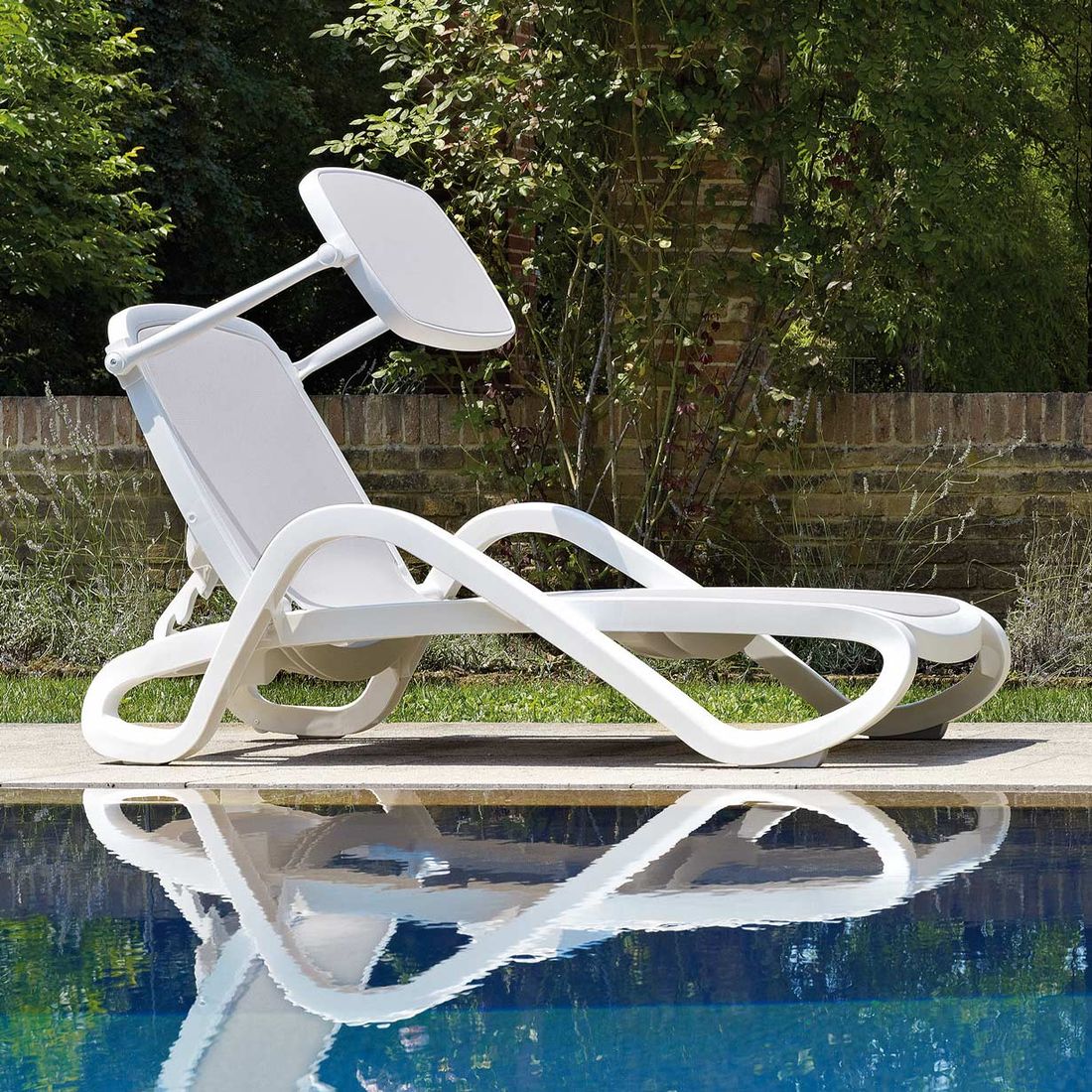 Nardi Alfa Gartenliege + Sonnendach verstellbar Kunststoff/Textilene