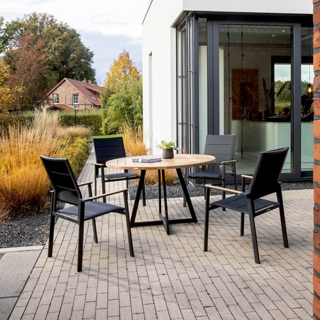 Niehoff Revent Gartenmöbel-Set M (4 Plätze) Tisch Ø125cm