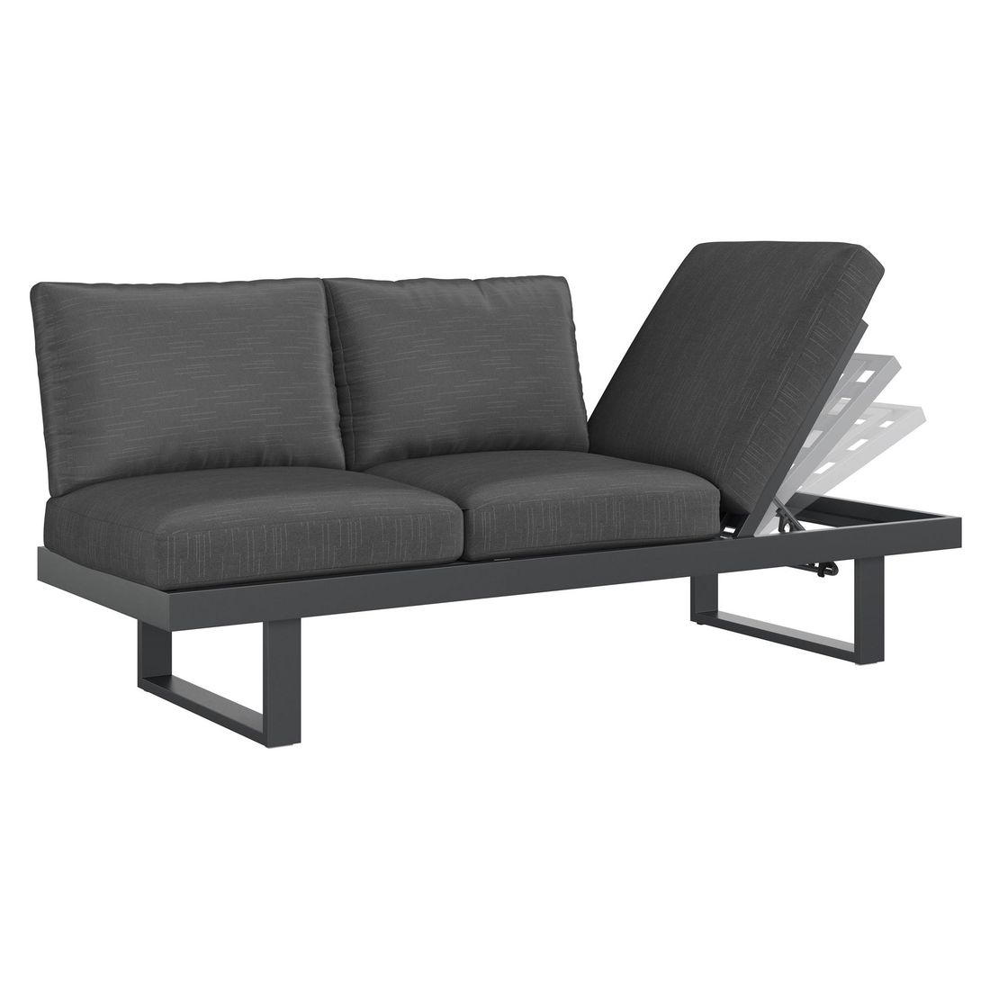 OUTLIV. Atlanta Diningsofa verstellbar Aluminium/Olefin