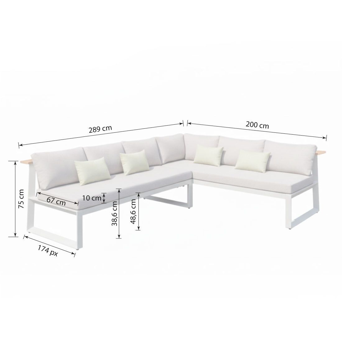 LifestyleGarden Jimmy Dininglounge Tisch 216x99cm Aluminium/Olefin