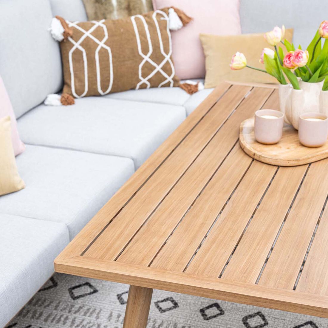 Garden Impressions Bahama Dininglounge Tisch 160x95,5cm Aluminium/Rope/Polyester